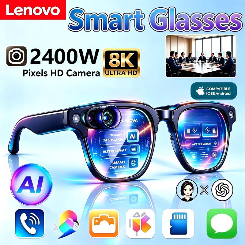 Smart Glasses Lens - Gafas Inteligentes Lenovo con IA, Asistente