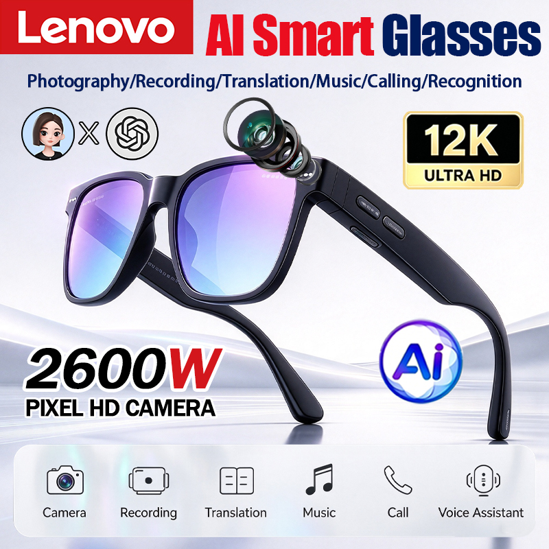 Smart Glasses Lens - Gafas Inteligentes Lenovo con IA, 12KHD,
